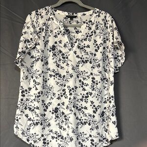 Floral Black and White Women's Top
